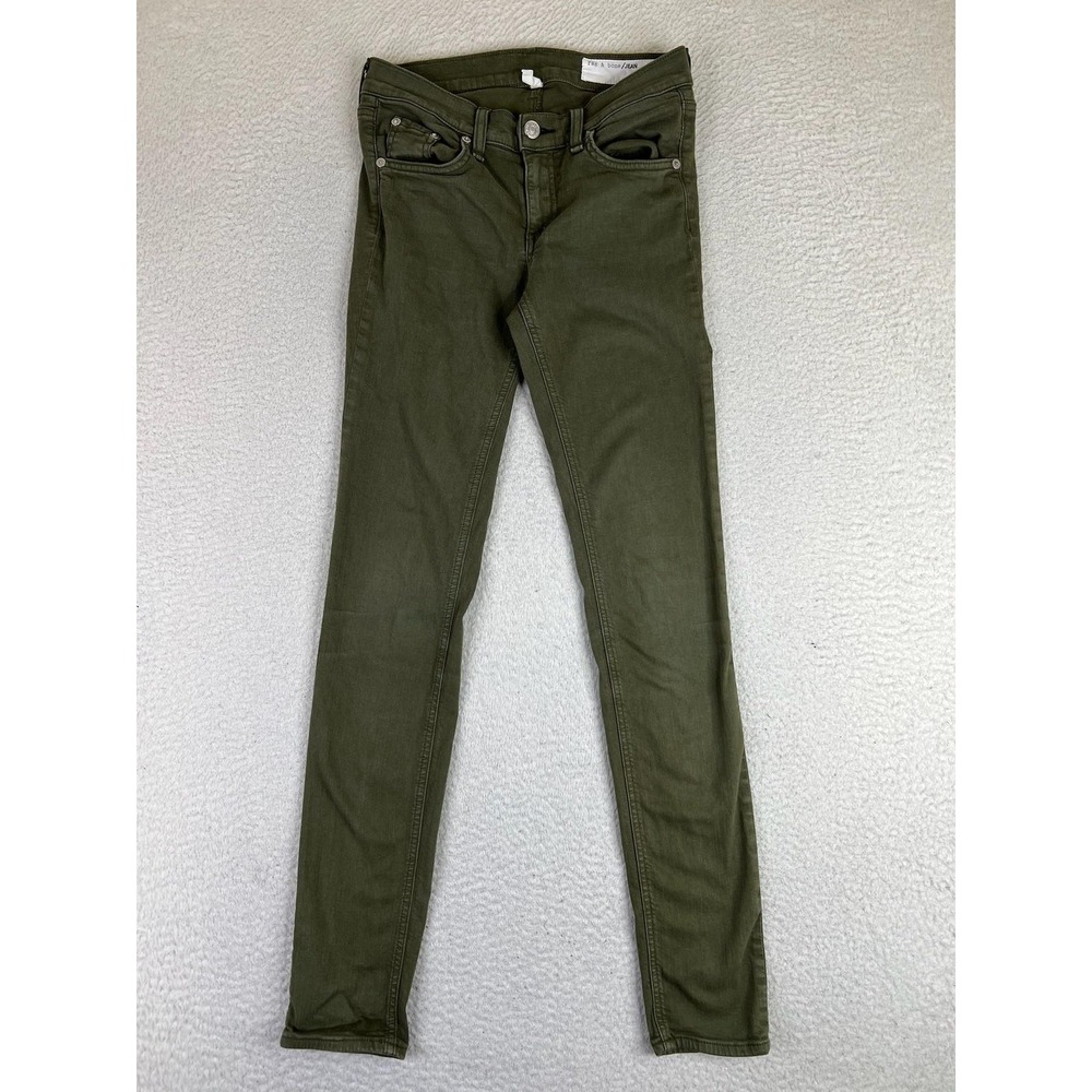 Rag & Bone Skinny Jeans Womens 25 Army Green Mid Rise Stretch W1502O337DAR USA